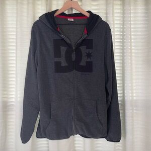 Vintage DC Shoes Co Hoodie Zip Up Fleece Sweatshirt